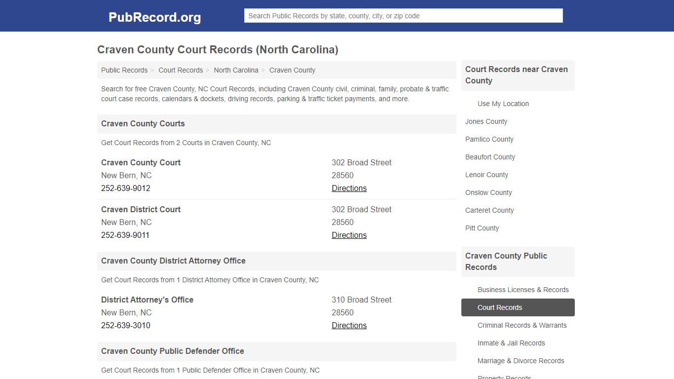 Free Craven County Court Records (North Carolina Court ...