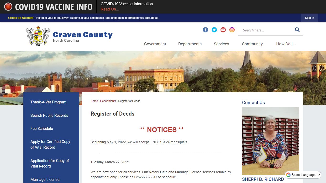 Register of Deeds | Craven County